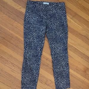 Gap slim cropped pants with navy pattern